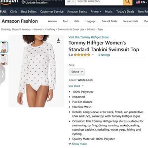 TOMMY HILFIGER SHIRT STYLE TANKINI TOP